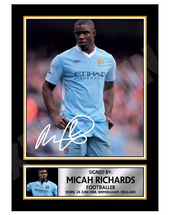 MICAH RICHARDS 2 Football Player Printed Signature Print
