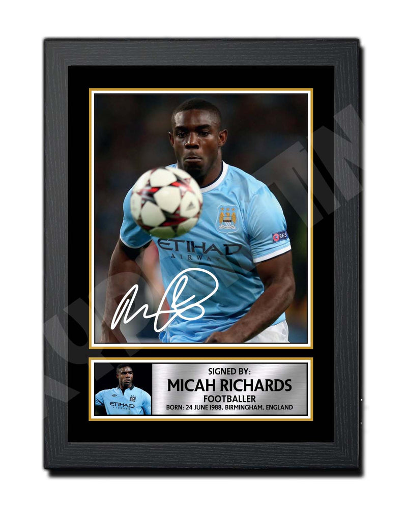 MICAH RICHARDS (1) Limited Edition Football Player Signed Print - Football