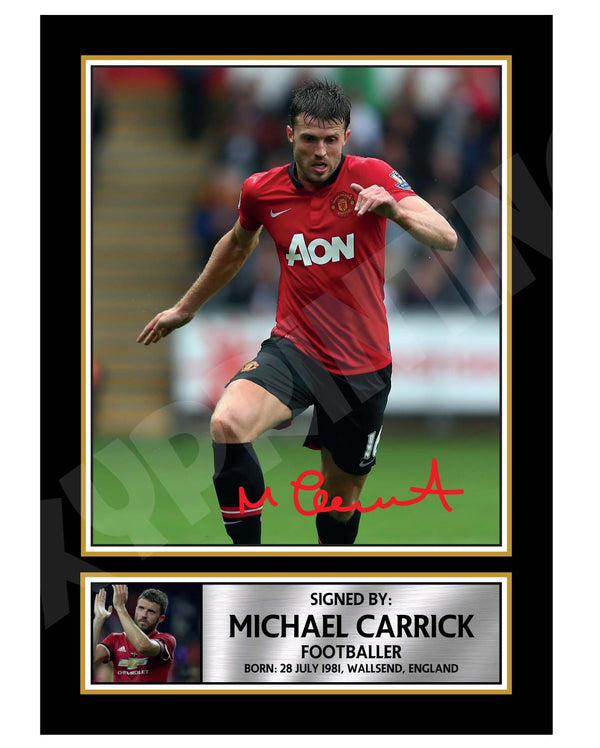 MICHAEL CARRICK 2 Football Player Printed Signature Print