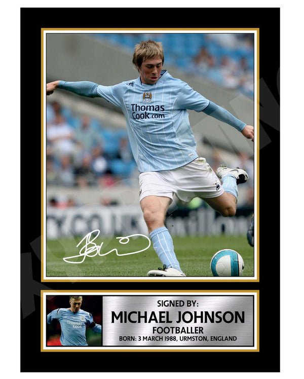MICHAEL JOHNSON (1) Football Player Printed Signature Print