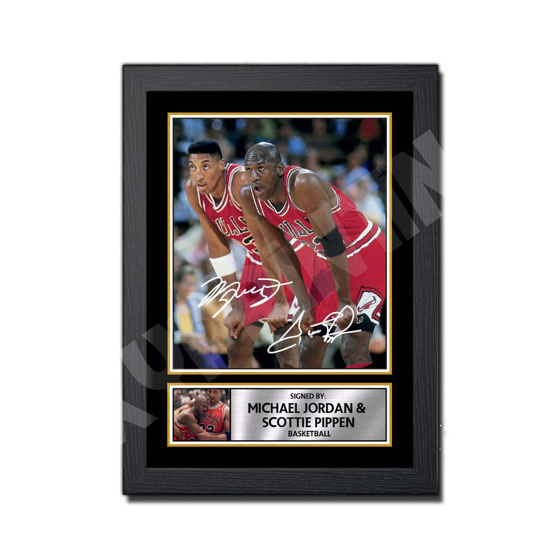 MICHAEL JORDAN _ SCOTTIE PIPPEN 2 Limited Edition Basketball Player Signed Print - Basketball