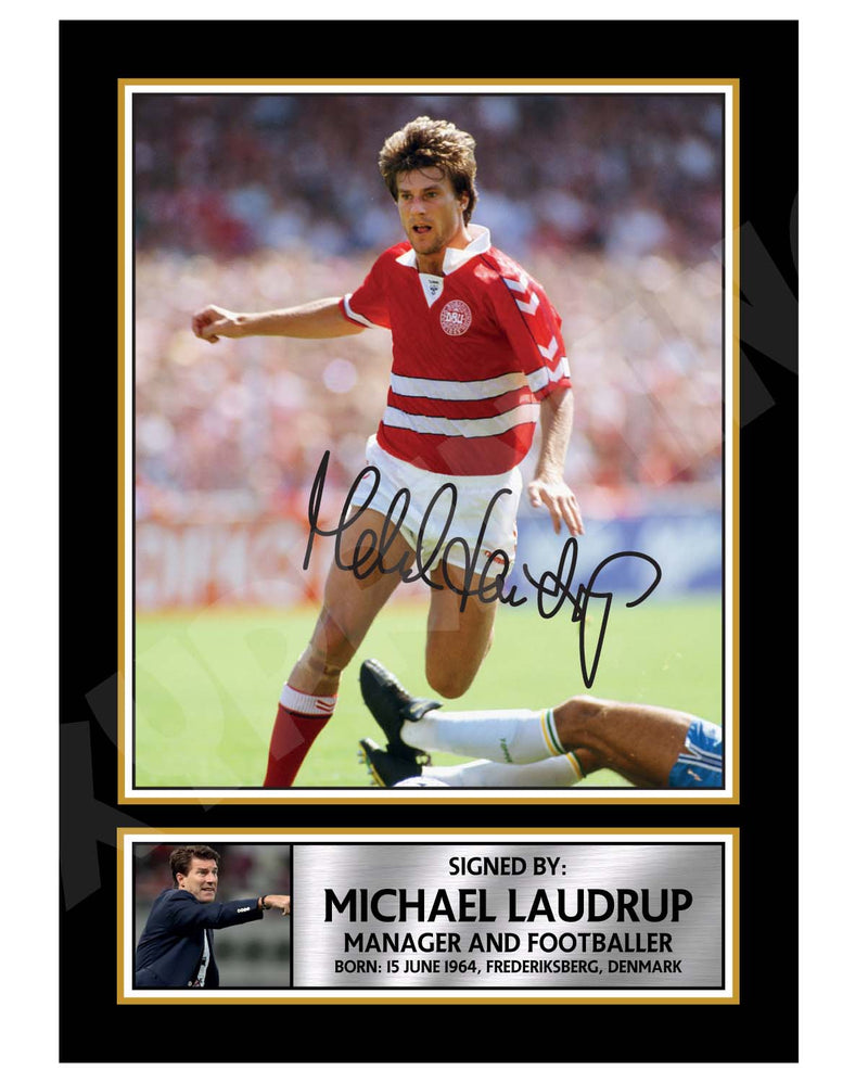 MICHAEL LAUDRUP Limited Edition Football Player Signed Print - Football