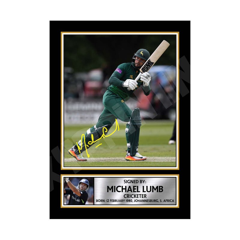 MICHAEL LUMB Limited Edition Cricketer Signed Print - Cricket Player