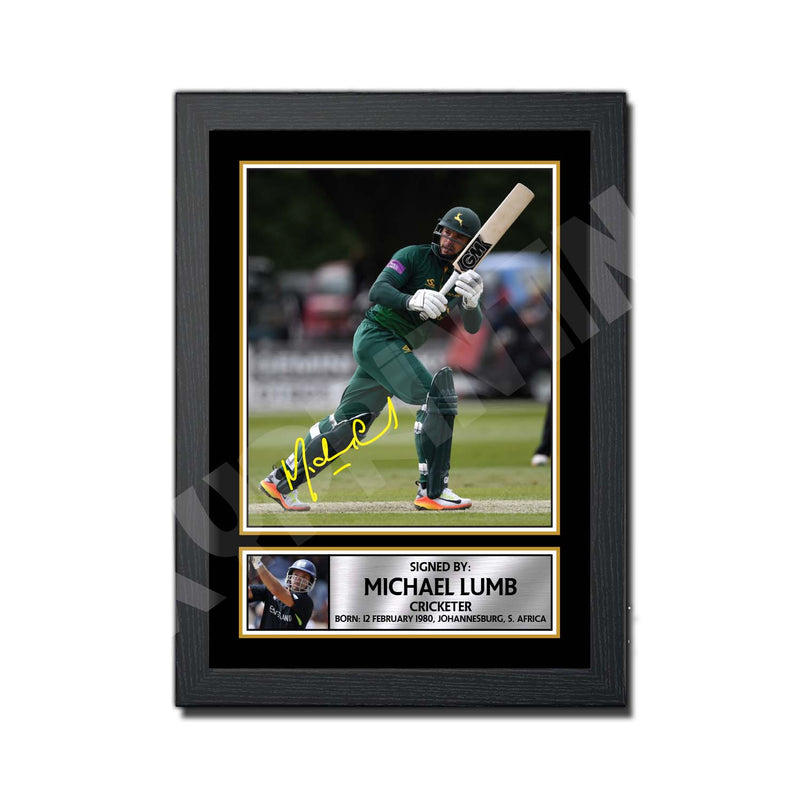 MICHAEL LUMB Limited Edition Cricketer Signed Print - Cricket Player