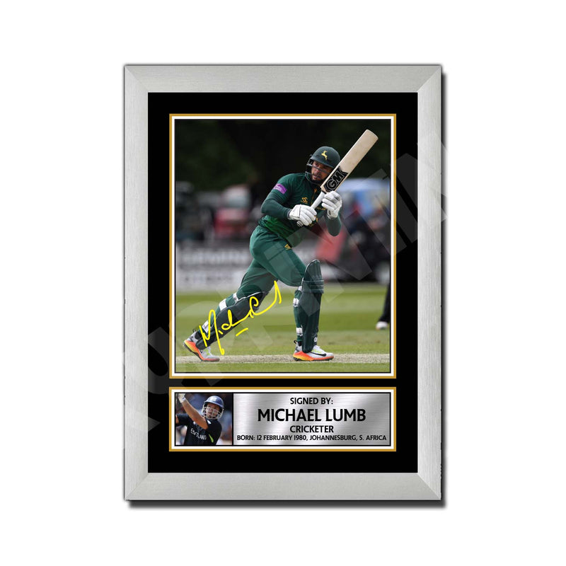 MICHAEL LUMB Limited Edition Cricketer Signed Print - Cricket Player