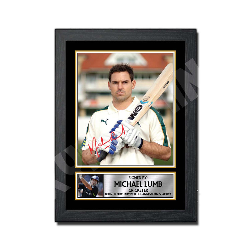 MICHAEL LUMB 2 Limited Edition Cricketer Signed Print - Cricket Player