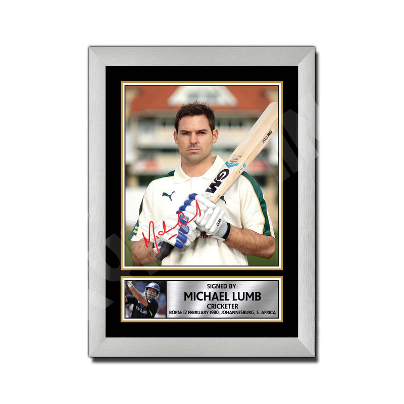 MICHAEL LUMB 2 Limited Edition Cricketer Signed Print - Cricket Player