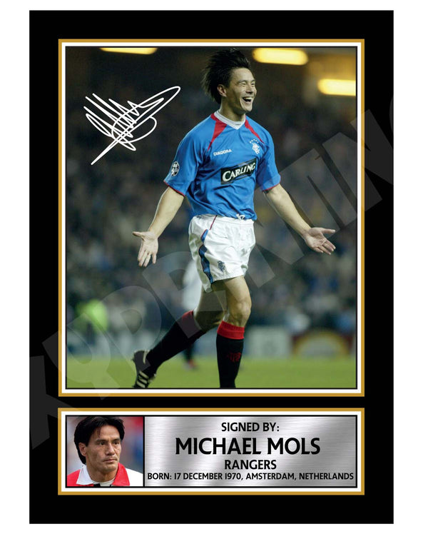 MICHAEL MOLS 1 Football Player Printed Signature Print – Reproduction Print