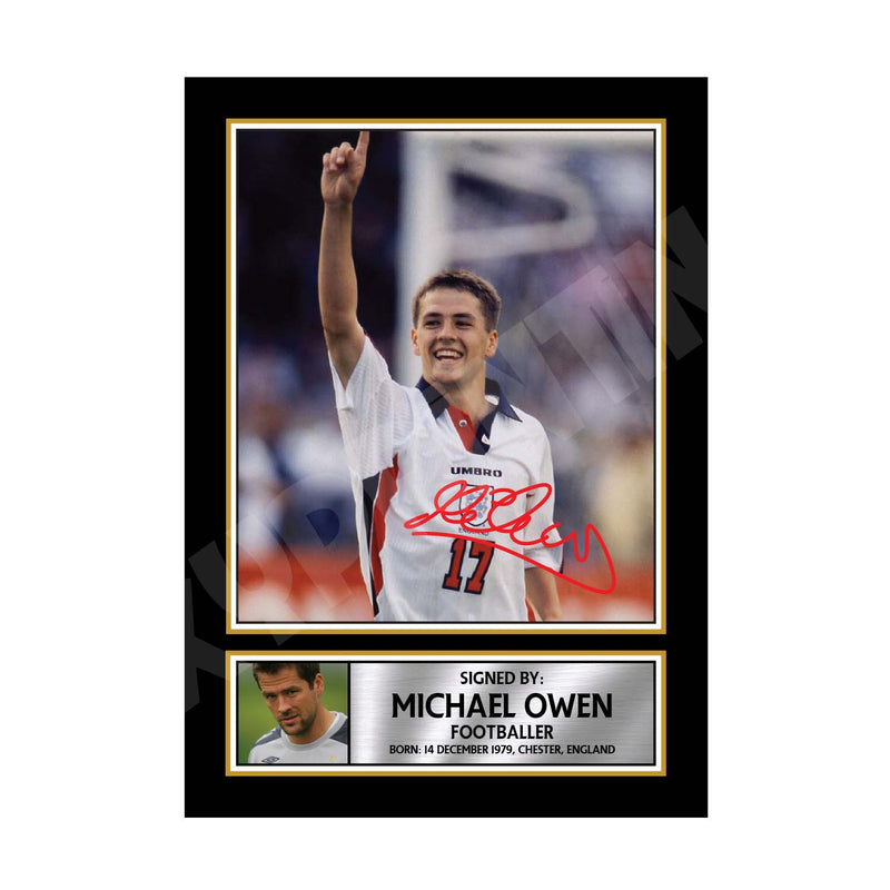 MICHAEL OWEN Limited Edition Football Player Signed Print - Football