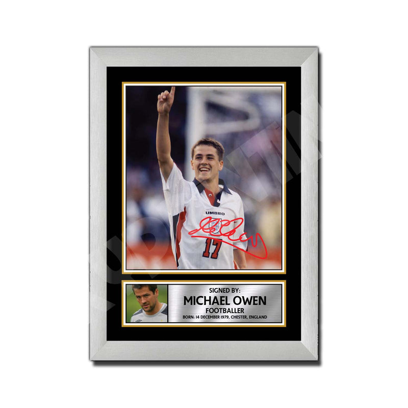 MICHAEL OWEN Limited Edition Football Player Signed Print - Football