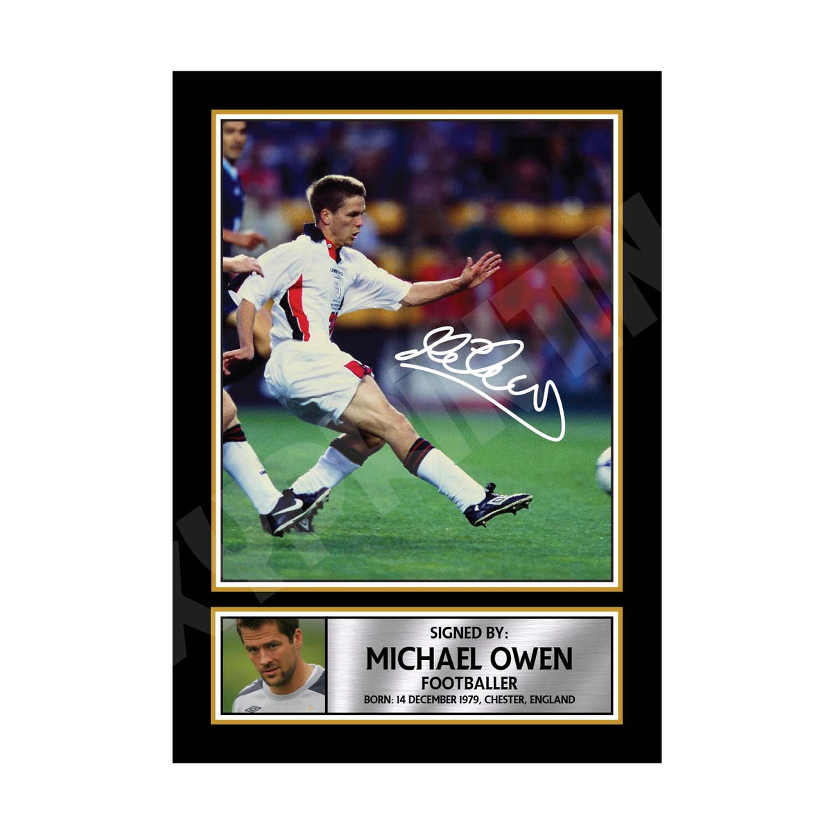Michael Owen 2 Football Player Printed Signature Print – A1 Print Only