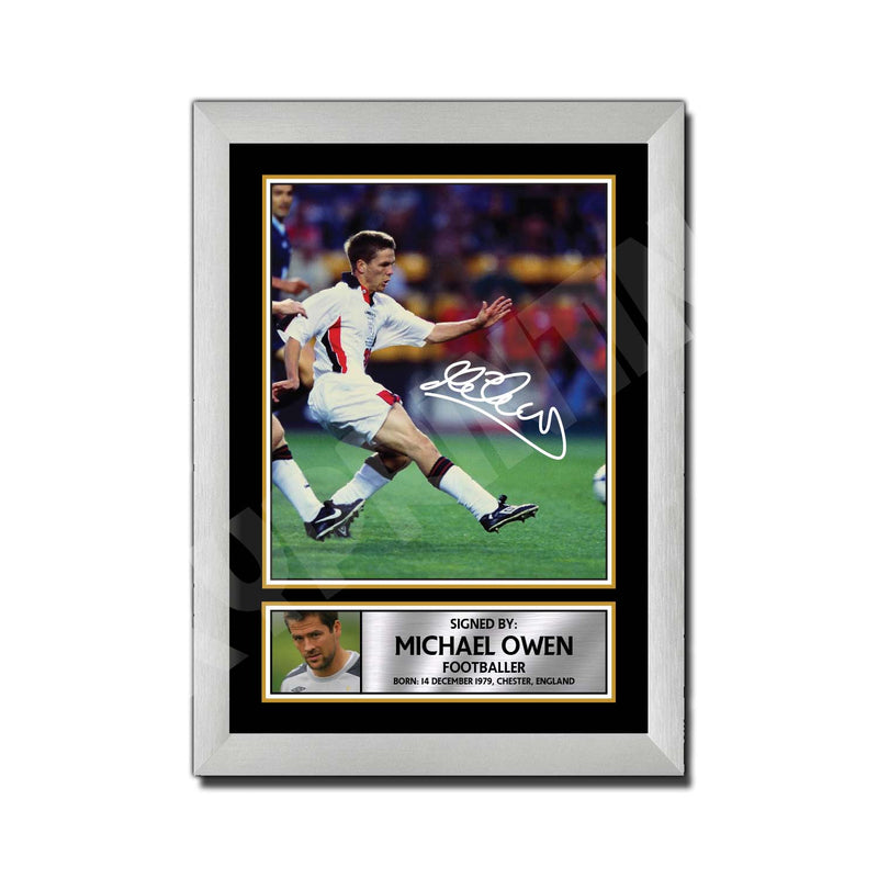 MICHAEL OWEN 2 Limited Edition Football Player Signed Print - Football