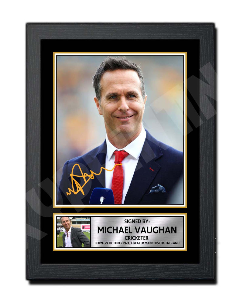MICHAEL VAUGHAN 2 Limited Edition Cricketer Signed Print - Cricket Player