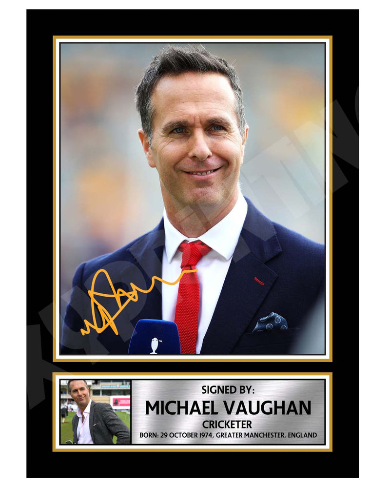 MICHAEL VAUGHAN 2 Limited Edition Cricketer Signed Print - Cricket Player