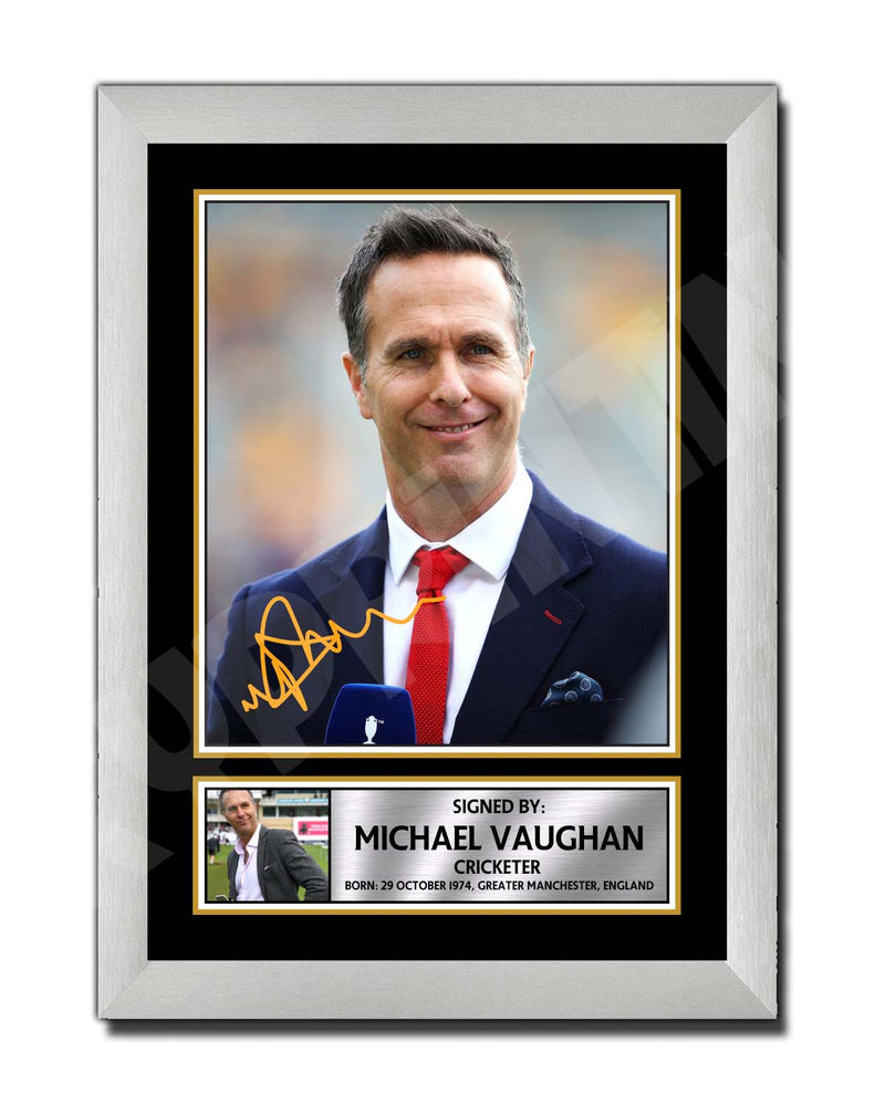 MICHAEL VAUGHAN 2 Limited Edition Cricketer Signed Print - Cricket Player