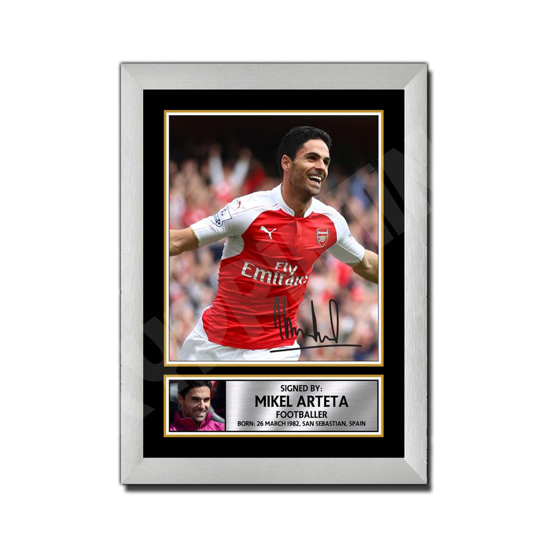 MIKEL ARTETA Limited Edition Football Player Signed Print - Football