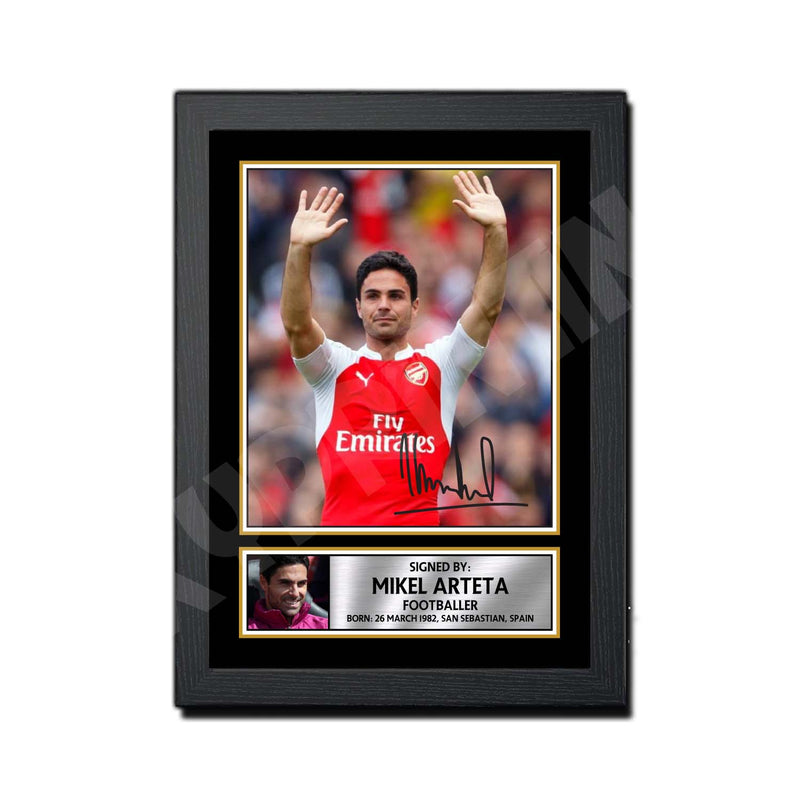 MIKEL ARTETA 2 Limited Edition Football Player Signed Print - Football