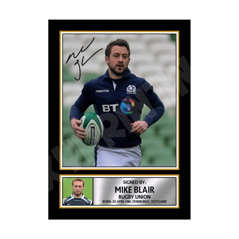 MIKE BLAIR 1 Limited Edition Rugby Player Signed Print - Rugby