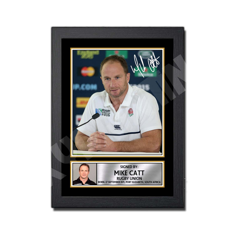 MIKE CATT 1 Limited Edition Rugby Player Signed Print - Rugby