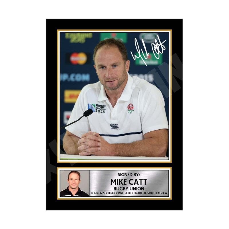 MIKE CATT 1 Limited Edition Rugby Player Signed Print - Rugby