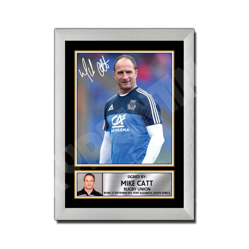 MIKE CATT 2 Limited Edition Rugby Player Signed Print - Rugby