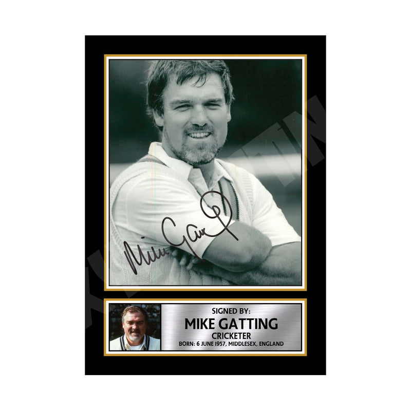 MIKE GATTING Limited Edition Cricketer Signed Print - Cricket Player