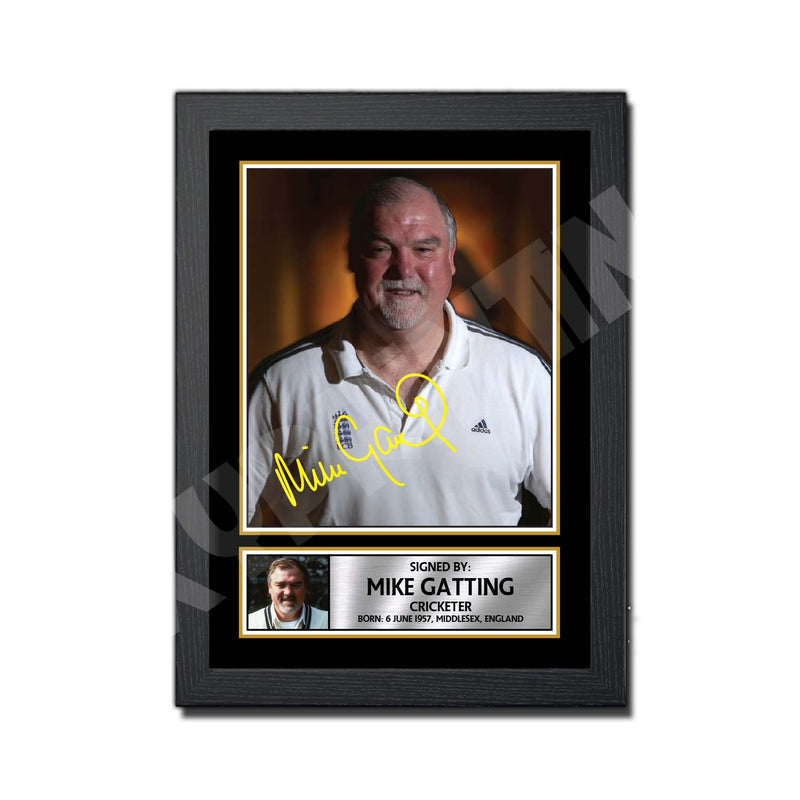 MIKE GATTING 2 Limited Edition Cricketer Signed Print - Cricket Player