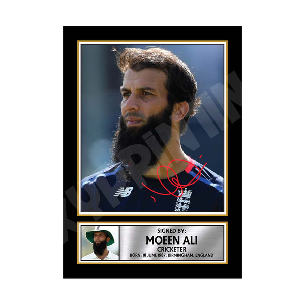 MOEEN ALI 2 Cricketer Printed Signature Print – Cricket Player