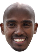 MO FARAH JB - Athletics Fancy Dress Cardboard Celebrity Party Face Mask