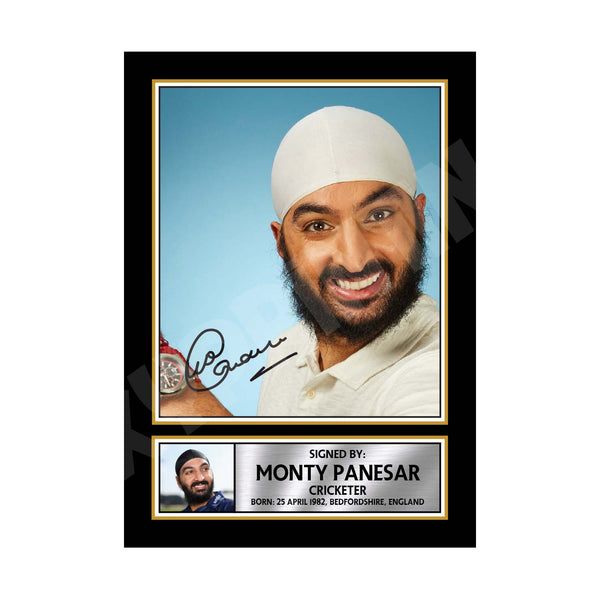 MONTY PANESAR Cricketer Printed Signature Print – Cricket Player