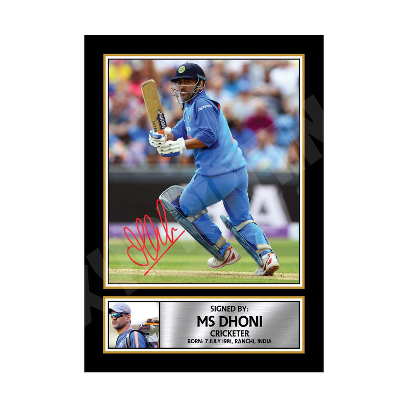 MS DHONI Limited Edition Cricketer Signed Print - Cricket Player