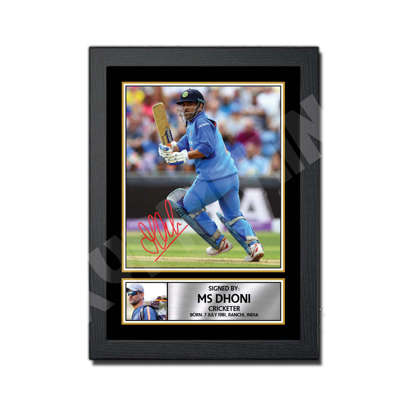 MS DHONI Limited Edition Cricketer Signed Print - Cricket Player