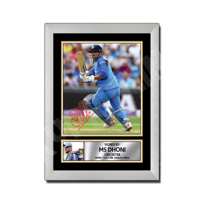 MS DHONI Limited Edition Cricketer Signed Print - Cricket Player