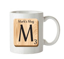 Initial "M" Your Name Scrabble Mug FUNNY