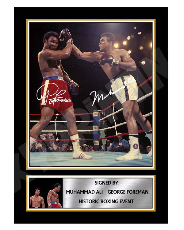 MUHAMMAD ALI _ GEORGE FOREMAN Limited Edition Boxer Signed Print - Boxing