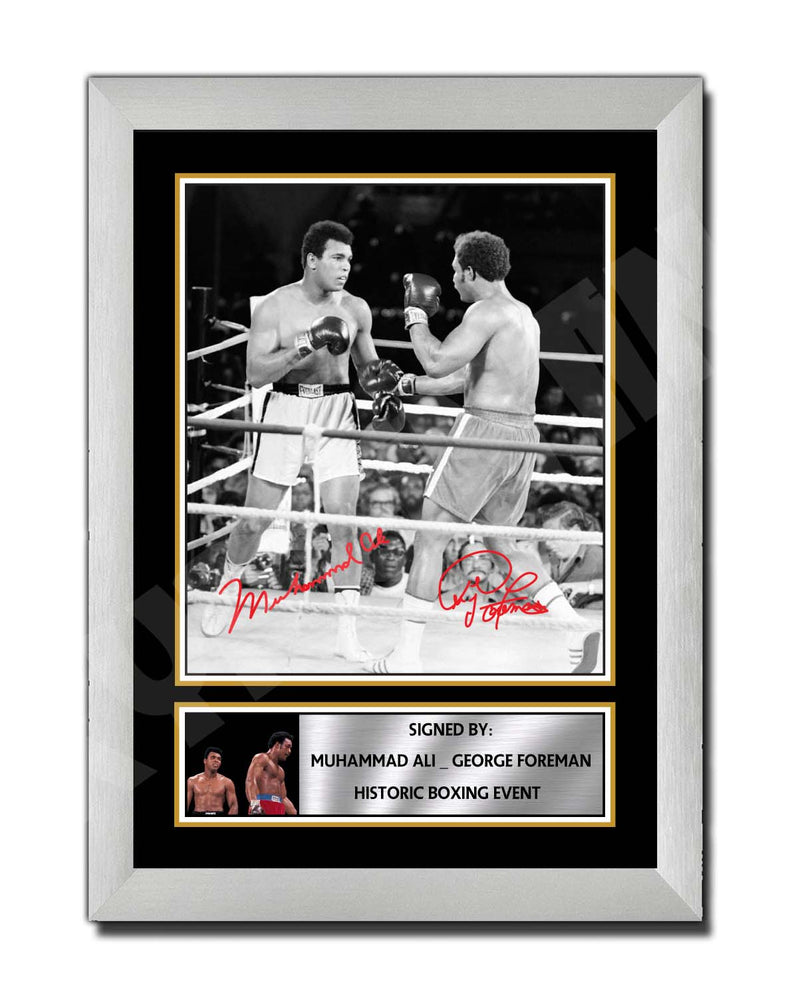 MUHAMMAD ALI _ GEORGE FOREMAN 2 Limited Edition Boxer Signed Print - Boxing