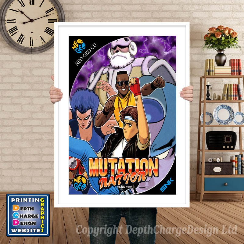 MUTATION NATION NEO GEO GAME INSPIRED THEME Retro Gaming Poster A4 A3 A2 Or A1