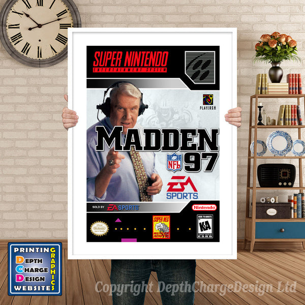 Madden 97 Super Nintendo Game Inspired Theme Retro Gaming Poster