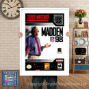 Madden 98 Super Nintendo GAME INSPIRED THEME Retro Gaming Poster A4 A3 A2 Or A1