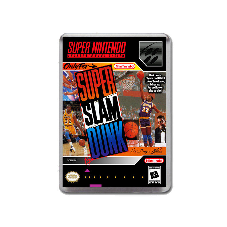Magic Johnson Super Slam Dunk - SNES Inspired Game Retro Gaming Magnet