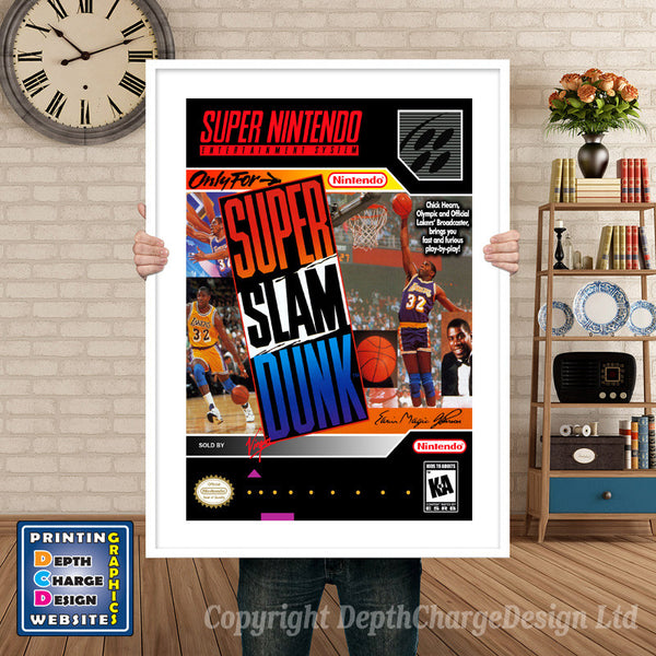 Magic Johnson Super Slam Dunk Super Nintendo Game Inspired Theme Retro Gaming
