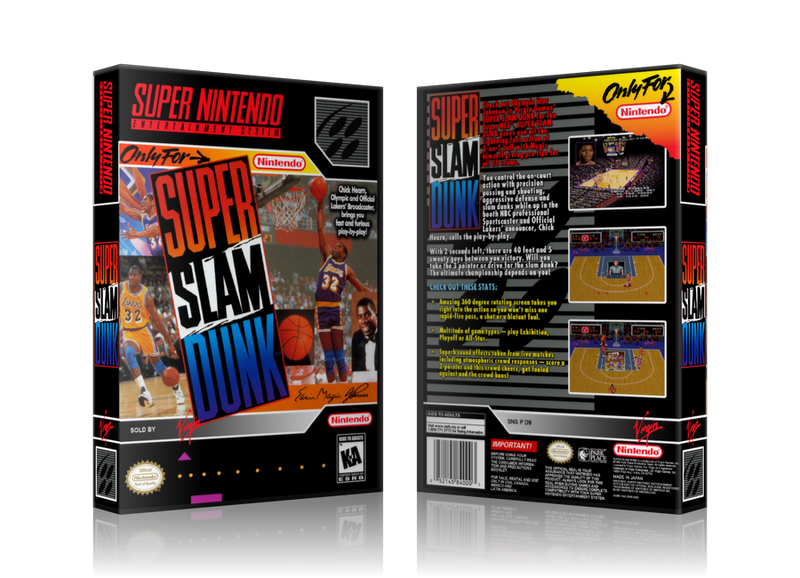 Magic Johnson Super Slam Dunk Replacement Nintendo SNES Game Case Or Cover