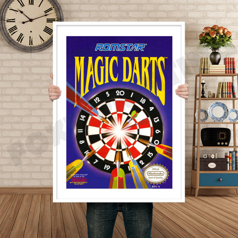 Magic Darts Retro GAME INSPIRED THEME Nintendo NES Gaming A4 A3 A2 Or A1 Poster Art 371