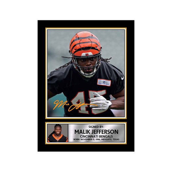 Malik Jefferson American Football Printed Signature Print