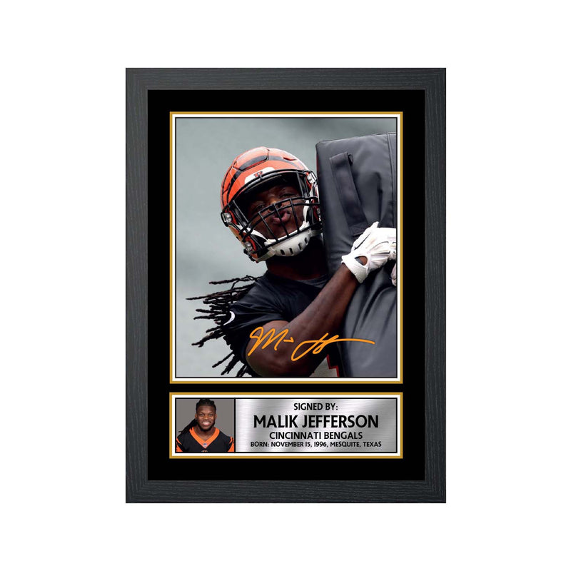 Malik Jefferson 2 Limited Edition Football Signed Print - American Footballer