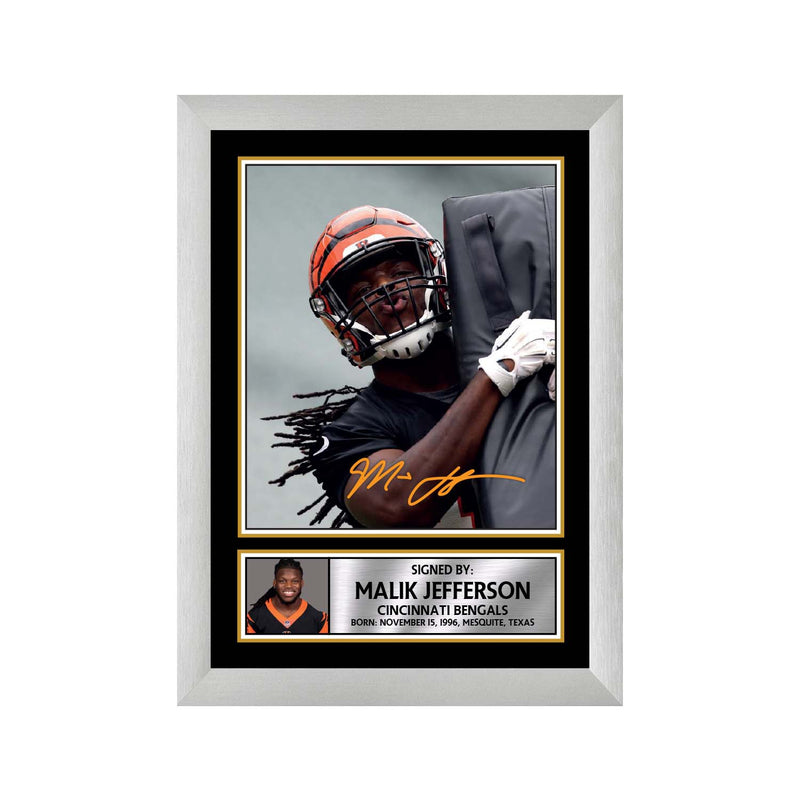 Malik Jefferson 2 Limited Edition Football Signed Print - American Footballer