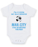 Man City Fan Starting Football Fan Baby Grow Bodysuit