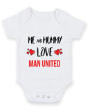 Me and My Aunty Love Man United Baby Grow3 Personalised FOOTBALL TEAM Baby Grow