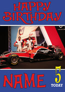 Personalised Manor Racing F1 THEME INSPIRED PERSONALISED Kids Adult Birthday Card 3