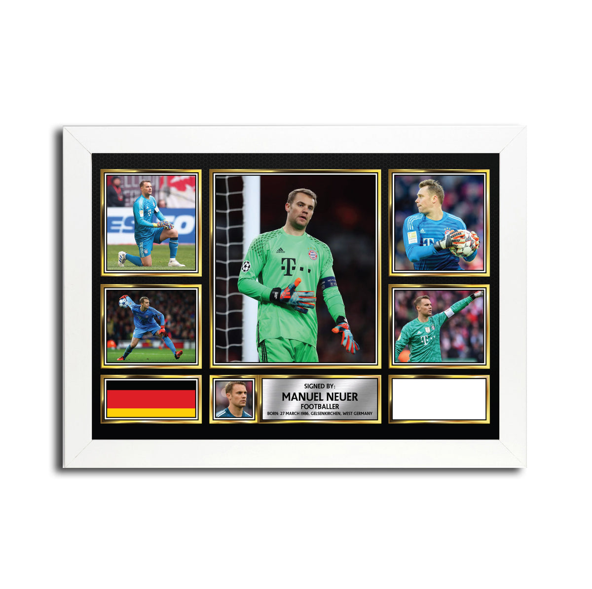 Manuel Neuer MC1637 – Black Frame Printed Signature Football Poster – Manuel Neuer MC1637